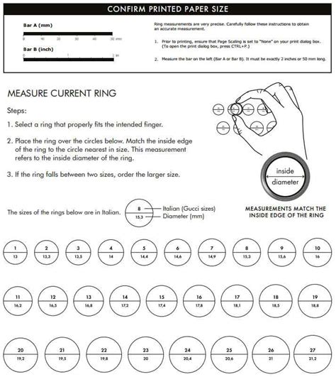 gucci ring size m|Gucci jewelry size chart.